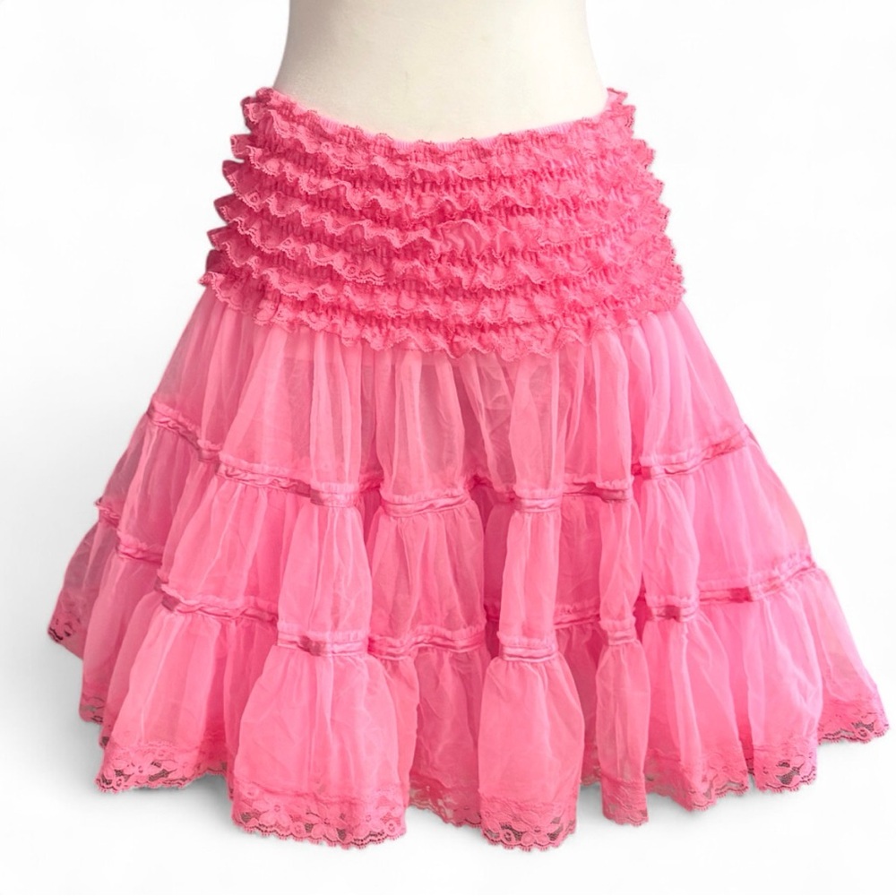 Vintage Sam’s Pink Petticoat Tutu Tiered Skirt Size M